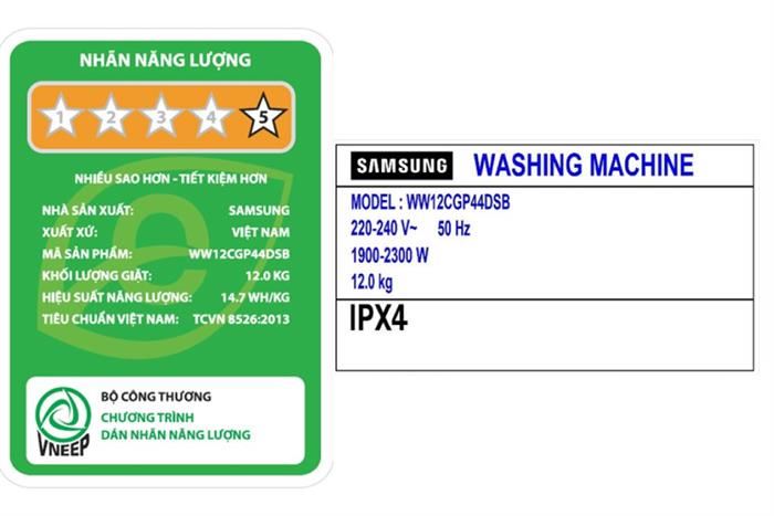 Máy giặt Samsung AI EcoBubble Inverter 12 kg WW12CGP44DSBSV
